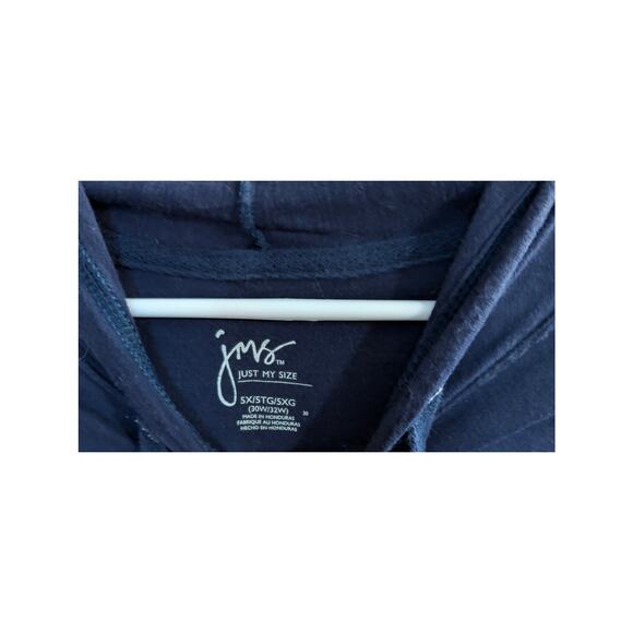 Jms Just My Size Hoodie Hooded Shirt Womens Plus Size 5X XXXXX 5XL Blue Zip Up - Picture 3 of 6